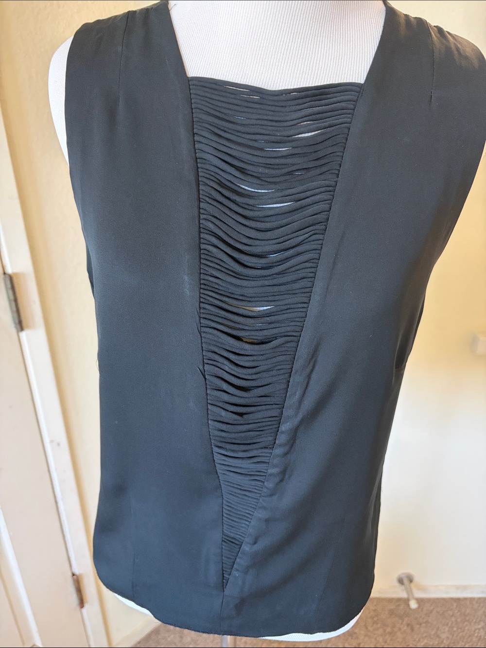 Robert Rodriguez silk Black Sleeveless Layered Front Top